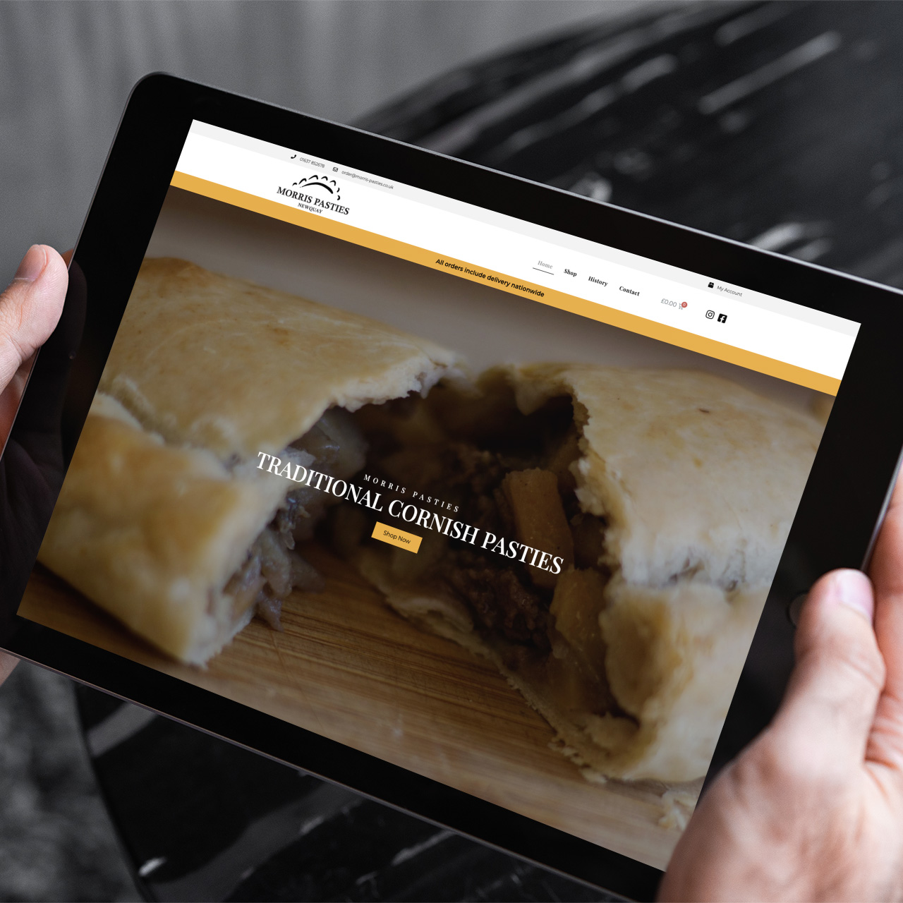 Morris Pasties Newquay website
